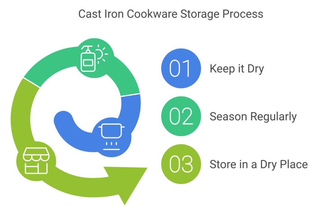 Cast Iron Cookware Storage process