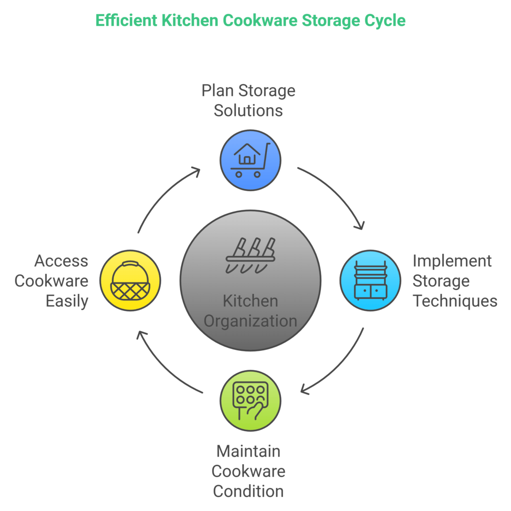 Kitchen cookware storage cycle