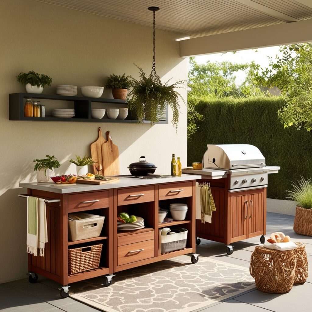 Outdoor Kitchen Carts with Storage