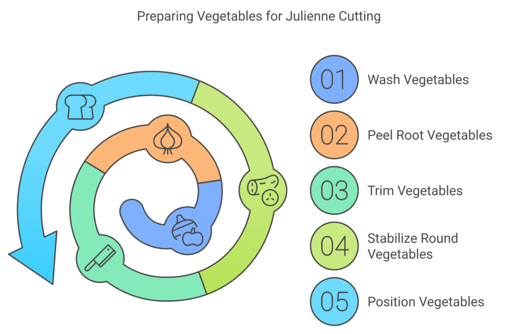 Preparing Vegetables for Julienne Cutting