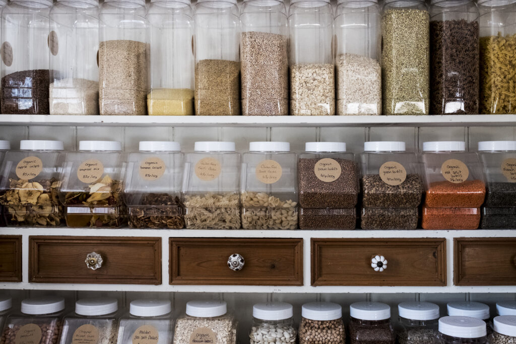 Close up of shelves 